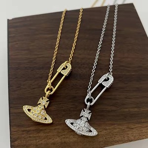 Collar Vintage con Colgante de la Reina Madre del Planeta, Circonita Cúbica, Perla, Aleación Chapada en Oro, Cadena para Clavícula, Estilo Occidental, Venta al por Mayor para Mujer - Product Image 2