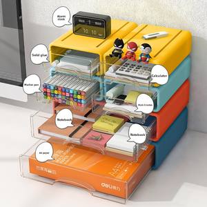 Boîte de rangement en plastique, organiseur de tiroirs, boîte de rangement de bureau en plastique PP pour articles divers, cosmétiques, papeterie - Product Image 1