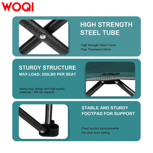 ชุดเก้าอี้พับพกพา Woqi สำหรับตั้งแคมป์ เก้าอี้สนามหญ้าแบบคู่และเดี่ยว สำหรับครอบครัว ผ้า Oxford สีเขียว โครงอะลูมิเนียม - Product Image 5