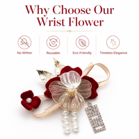 Corsage de poignet en velours et perles pour demoiselle d'honneur, fleur de main pour la mariée, fête prénuptiale, cérémonie de mariage, banquet, décoration de main