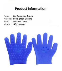 قفازات إزالة شعر الحيوانات الأليفة بسيطة وصديقة للأطعمة شعيرات سيليكون سهلة للتدليك لتنظيف جمال القطط والكلاب - Product Image 2