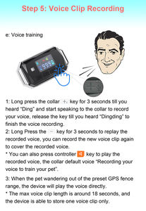 Le plus récent collier d'entraînement de clôture de chien GPS sans fil avec support de télécommande Vibration de bip vocal pour l'entraînement des animaux de compagnie - Product Image 5