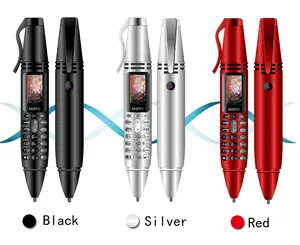 AK007 0.96inch Tiny Screen Pen mini Mobile phone Camear Dual SIM Card BT Dialer Cellphone with Flashlight Recording Pen