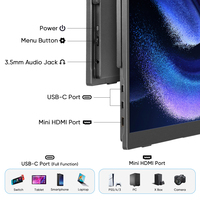 Moniteur portable pour jeux vidéo SIBOLAN, 18,5 pouces, écran LCD, compatible VESA, support intégré, USB-C, rétroéclairage LED, HD 1080P HDR IPS, en stock