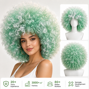 Peluca Afro Personalizada, Rizada, para Disfraces, Festivales, Halloween, Cosplay, Fiestas, <span class=keywords><strong>Carnaval</strong></span>, Cabello Sintético, Venta al Por Mayor, Directo de Fábrica - Product Image 1