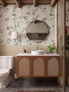 Melad Color Retro Style Exquisite Feeling Walnut Wood Single <b>Bathroom</b> Vanity with <b>Smart</b> <b>Mirror</b> - Product Image 4