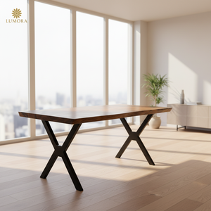 Mesa de Comedor Moderna Aston de Madera Maciza Cuadrada (Patas de Metal) - Hecha a Mano, Multiusos, Requiere Ensamblaje - Para Uso en Hoteles y Apartamentos - Product Image 2