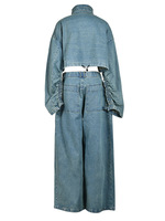 Ensemble de vêtements en denim Veste à col montant Pantalon à jambes larges Costume deux pièces Vêtements pour femmes Vêtements pour femmes Tenues décontractées Jeans en denim Boutiq