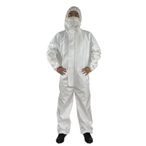 Защитная одежда PPE Hazmat, тип 5/6, белый нетканый одноразовый защитный комбинезон