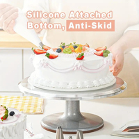 Dekorieren nachhaltiger Kuchen werkzeuge Kuchen-Plattenspieler Edelstahl Drehbarer rotierender Kuchen-Dekorations ständer mit rutsch festem Boden