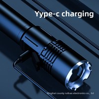 Lampe torche LED blanche XINYIN, lumière puissante, rechargeable, affichage numérique, haute puissance, usage domestique, tactique, auto-défense, zoom, type-C