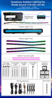 Kit d'éclairage d'ambiance intérieur LED 256 couleurs Symphony pour Honda Accord 11ème génération 2023-2025 – Accessoires de bande lumineuse d'ambiance