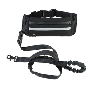 Laisse de <span class=keywords><strong>chien</strong></span> mains libres <span class=keywords><strong>avec</strong></span> <span class=keywords><strong>ceinture</strong></span> de taille et pochette porte-sac à déjections <span class=keywords><strong>pour</strong></span> la promenade et le jogging - Product Image 5
