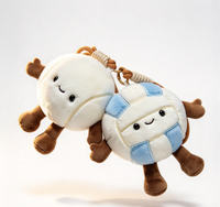 Porte-clés en peluche mini ballon de volley-ball mignon et doux, breloque de sac rembourrée, jouet à suspendre pour sac à dos, cadeau pour les passionnés de sport - Vente en gros