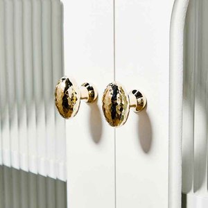 Chrome-plated Brass Silver Dove Egg Italian Minimalist Modern Light Luxury Simple Hammered Wardrobe <strong>Door</strong> Handle for Cabinet - Product Image 4
