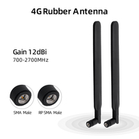 Antena WiFi 4G LTE con interfaz roscada, 12dBi de alta ganancia, banda ancha omnidireccional, tipo Rubber Duck para router inalámbrico, módem, gateway, OEM personalizado