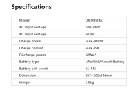 U4-HP, laris,, pengisi daya keseimbangan cerdas 6-14s 2400W LiPo/LiHV/pengisi daya pintar untuk semprotan pertanian