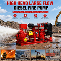 Ensemble de pompes à incendie diesel à haut débit, pompe centrifuge horizontale à corps divisé avec panneau de commande pour la protection incendie des bâtiments