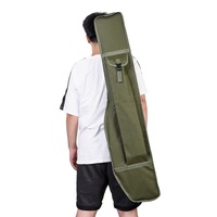 Sac de pêche pliable en nylon monocouche de 40 L, grande capacité, imperméable, écologique, 1,2 m/120 cm, vert/noir, sac de transport pour canne à pêche