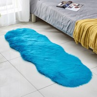 Décoration d'intérieur, tapis de chevet multifonctionnel populaire en peluche solide, tapis antidérapant, tapis moelleux en fausse fourrure de mouton