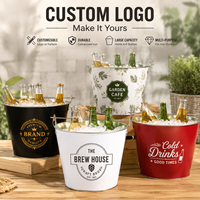 Seau à bière galvanisé 5L pour fête de mariage, multi-usages, avec poignée robuste, bord roulé, motif personnalisé pour restaurant, bar, maison