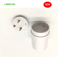 Luminaire fluorescent LED blanc moderne avec couvercle de lumière laiteuse Support de lampe d'alimentation intégré en plastique
