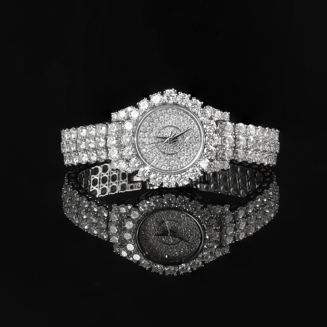 Abiding Factory Price Custom Designs Diamond Watch Wholesale Luxury 925 Sterling Silver Pass Diamond Tester Moissanite Watches