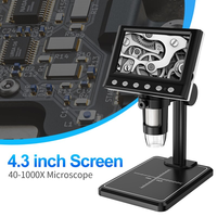 4.3 Inch Digital USB Electron Microscope 1000X Magnification Handheld Inspection Camera Skin Magnifier LED Light 960P OEM