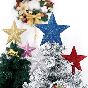 Étoile de Noël robuste et durable pour arbre de Noël avec finition <span class=keywords><strong>pailletée</strong></span> en polyrésine verte, décoration pour la maison, le bureau ou les fêtes - Product Image 6
