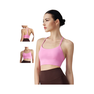 Sujetador de Yoga para Fitness de verano para mujer, correas ajustables transpirables de alto soporte, Spandex/nailon, cuello en V, uso en el gimnasio - Product Image 2