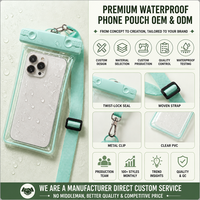 Pochette étanche durable pour téléphone portable, sac transparent étanche pour téléphone portable, sac étanche pour téléphone portable en PVC avec cordon