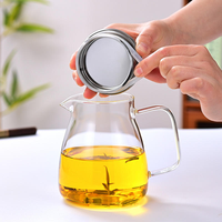 Théière moderne en verre borosilicate haute résistance de 800 ml, écologique, avec filtre en acier inoxydable et couvercle, bouilloire électrique pour le bureau