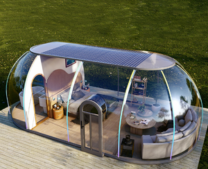 <span class=keywords><strong>Casa</strong></span> Container Moderna per Glamping e <span class=keywords><strong>Campeggio</strong></span> di Lusso, <span class=keywords><strong>Casa</strong></span> a Bolla Trasparente con Tenda a Cupola in Policarbonato - Product Image 2