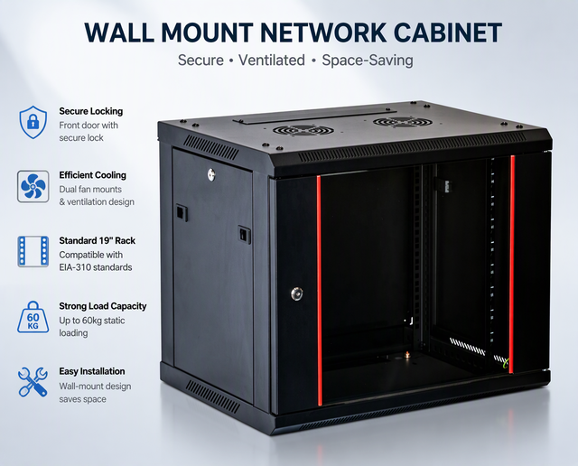 Starlink Telecommunication Equipment 19 Inch Small Rack Cabinet 9U Wall Mounted Server Cabinet