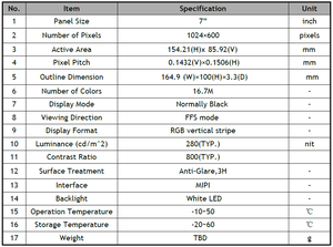 แผงหน้าจอสัมผัสขนาด7 "TFT <span class=keywords><strong>LCD</strong></span>-โมดูล <span class=keywords><strong>LCD</strong></span> คุณภาพสูงและการแสดงผลหน้าจอ1024*600 40pin - Product Image 3