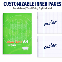 Cahier d'exercices personnalisé pour la salle de classe, agrafé, série lignée à la française, couverture pour la pratique de l'écriture, fournisseur
