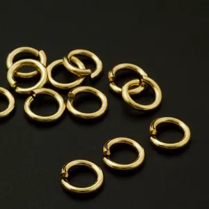 Accesorios de anillo de salto de oro sólido de 14K/18Kt para fabricación de joyas