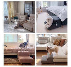 บันไดสำหรับสุนัขทางลาดสำหรับที่นอนทำจากไม้ปลอดภัยทนทานสำหรับสัตว์เลี้ยงบันไดสำหรับสุนัข - Product Image 6