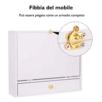 Petite table de bureau pliante murale flottante en bois blanche pour ordinateur portable