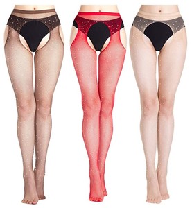 Huayi — bas en résille à strass pour femmes, <span class=keywords><strong>collant</strong></span> élastique en tricot, vente directe d'usine - Product Image 4