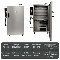 Fumoir Électrique Commercial pour Viande de Poulet, Fumoir de Jardin à 5 Plateaux, Four à Fumer Alimentaire 110V, Machine à Fumer la Viande