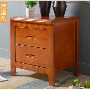 Solid Wood Nightstand <b>Walnut</b> Color 2 <b>Drawers</b> Bedroom Storage Cabinet Assembled - Product Image 1