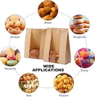 Sacs à pain en papier kraft avec fenêtre et étiquettes métalliques personnalisées pour le pain, les produits de boulangerie et les pains au levain