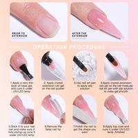 Gel UV Polygel pour Extension d'Ongles 30 ml 15 ml, Gel Acrylique de Construction Rapide pour Extension des Doigts, Marque Privée