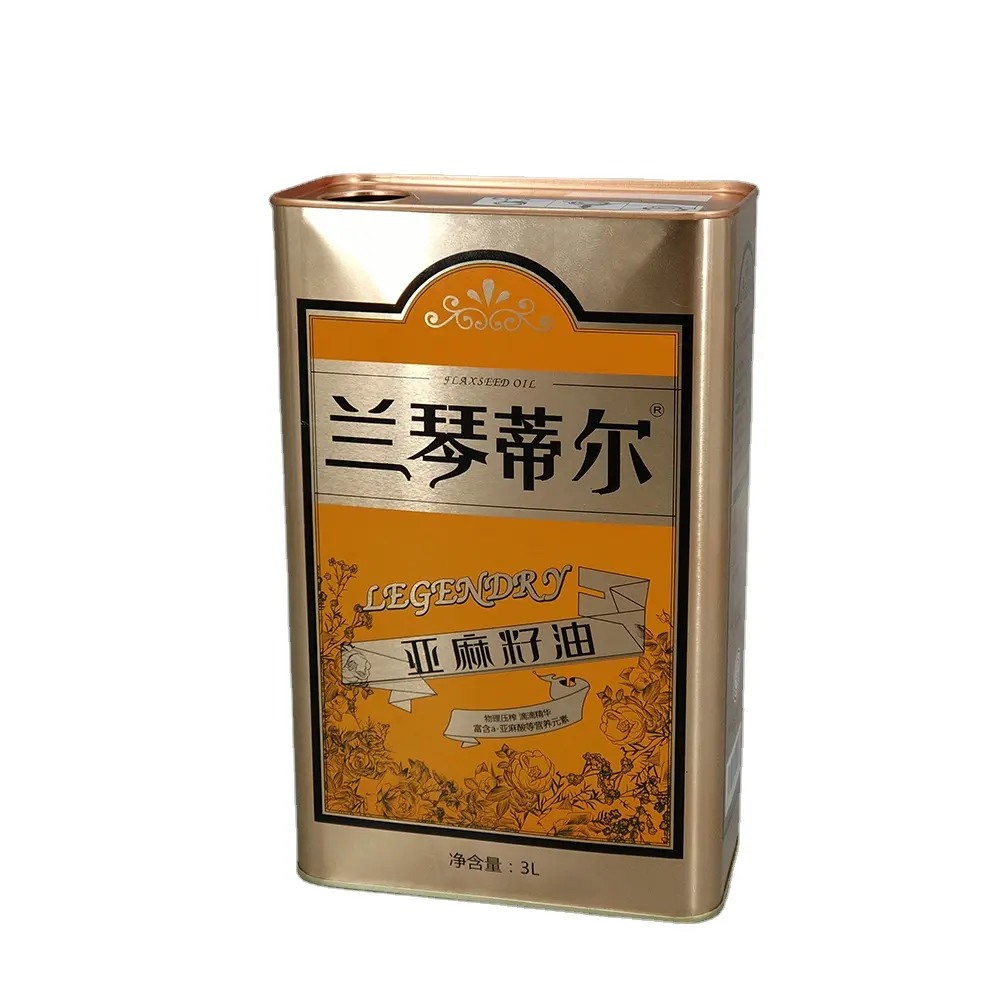 Wholesale Cooking Oil Food Grade Square 3 Liter Custom Edible Olive Oil Metal Tin Cans