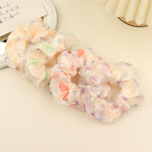 Ethereal Spot Tulle Scrunchie Hair Tie Premium Women's No-Damage Ponytail Holder Sweet Style Elastic Hair Band - Product Image 5