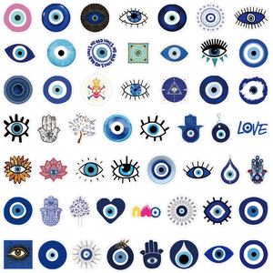 Paquet d'autocollants de mauvais yeux, étiquette en vinyle PVC imperméable et esthétique, dessin animé, pour journal intime, décoration, 50 pièces - Product Image 4