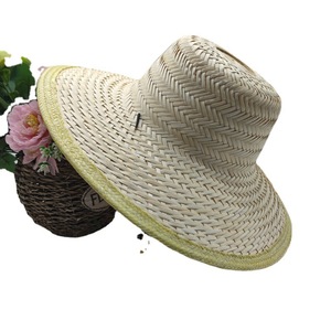 Sombrero de paja de ala ancha para hombre, sombrero de bambú blanco, sombrero de sol de bambú tejido de ala ancha, transpirable y fresco - Product Image 1