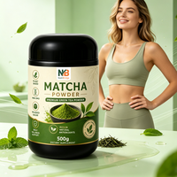 Logo Merek Kustom Teh Hijau Jepang Fokus Konsentrasi Matcha Bubuk Herbal
