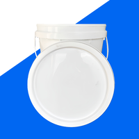 Seau en plastique noir personnalisable de 20 L/5 gallons, qualité alimentaire et recyclable, avec poignée et couvercle métalliques inclus